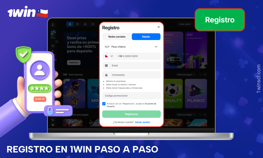 Puedes registrarte en 1win Chile siguiendo unos sencillos pasos